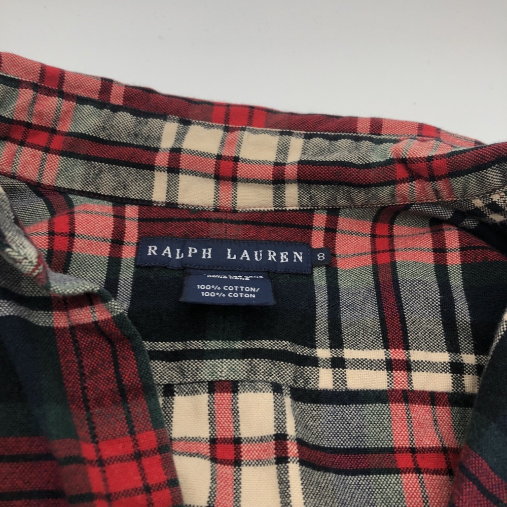 Ralph Lauren Womens Flannel Shirt Button Up Multicolored Red Green Blue Size 8 - Picture 8 of 16